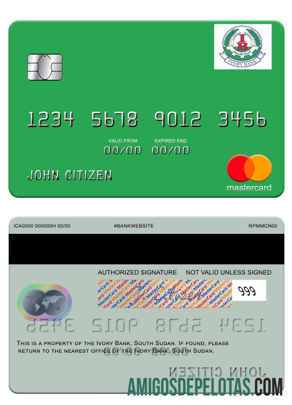 South Sudan Ivory Bank Mastercard amostra